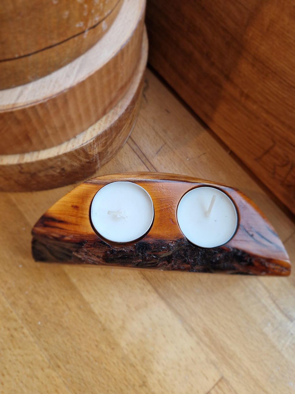 Yew Double Tealight Holder