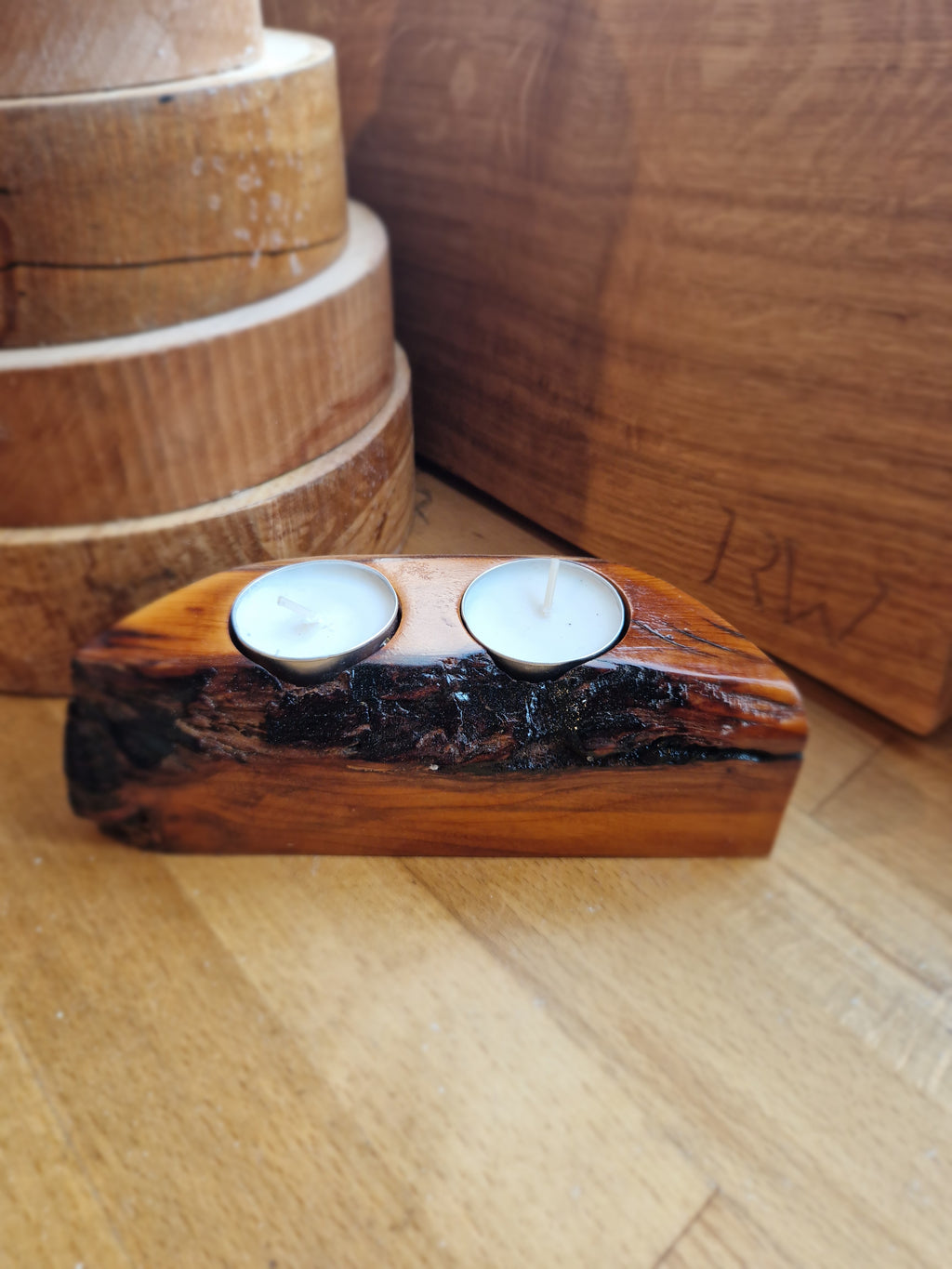 Yew Double Tealight Holder
